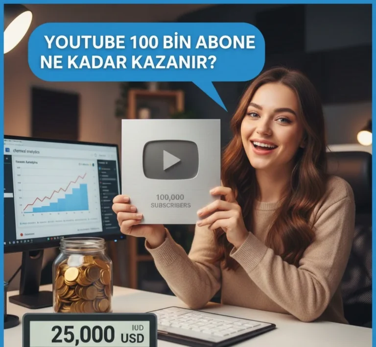 YOUTUBE 100 BİN ABONE NE KADAR KAZANIR
